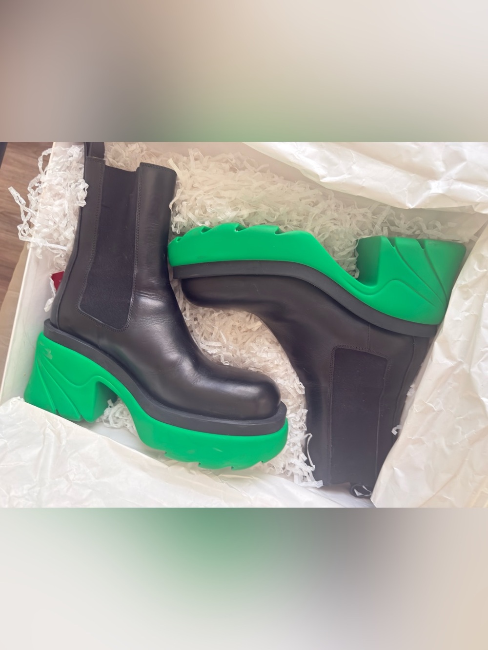 Black Leather Flash Boots - Grass